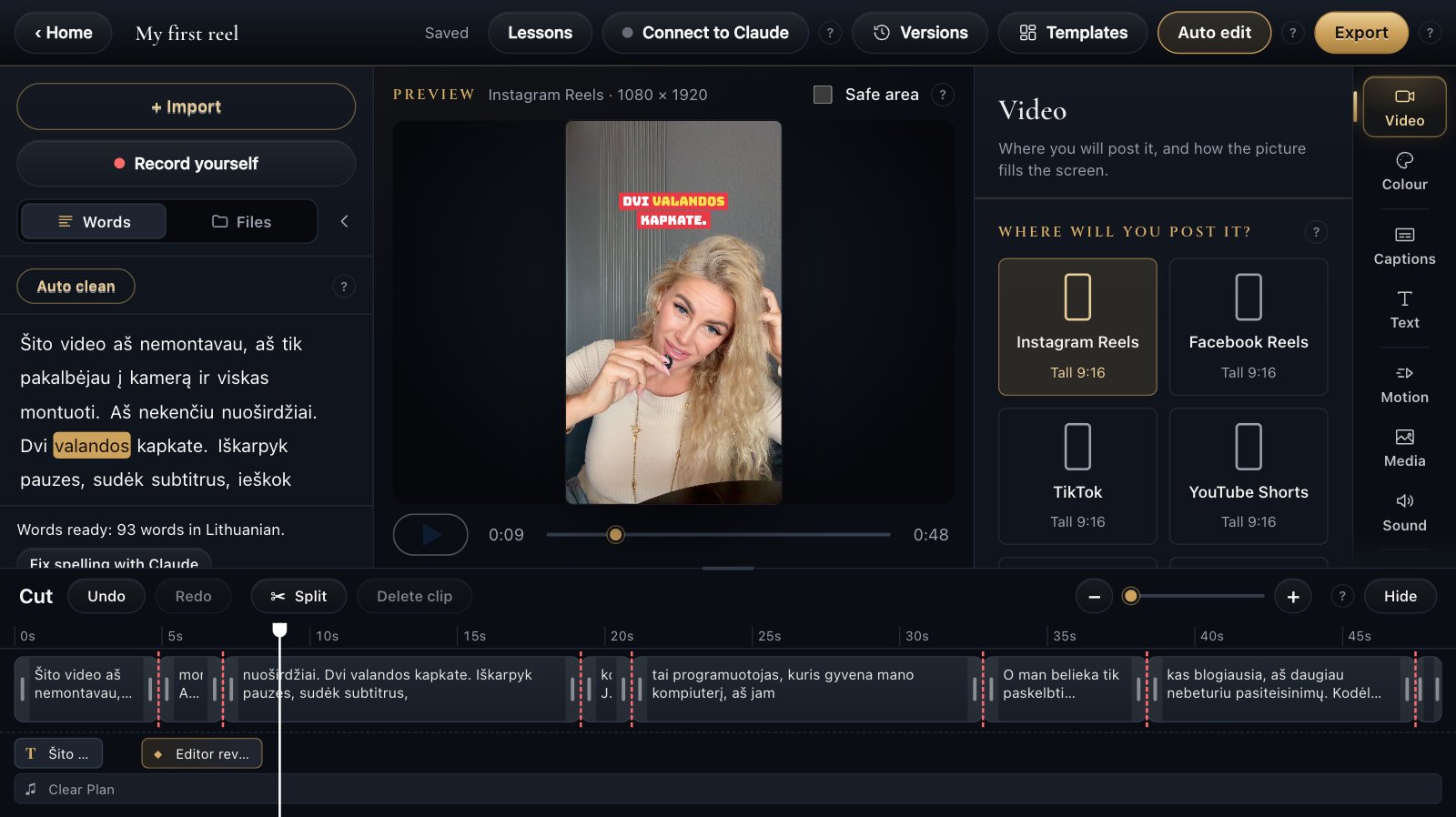 Xclusiv editing a video